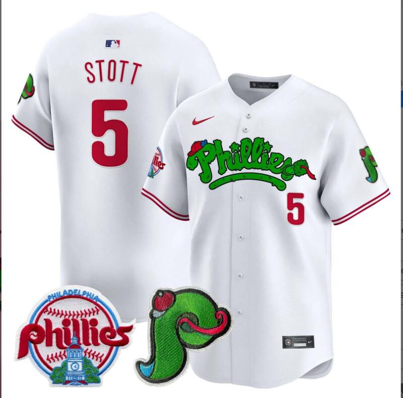 Men Philadelphia Phillies #5 Stott white Limited 2024 MLB Nike jersey